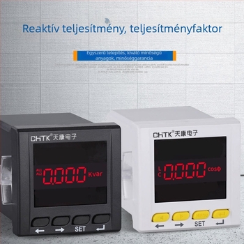 Digitális kijelzős energiamérő: aktív teljesítmény, reaktív teljesítmény és teljesítményfaktor monitorozása