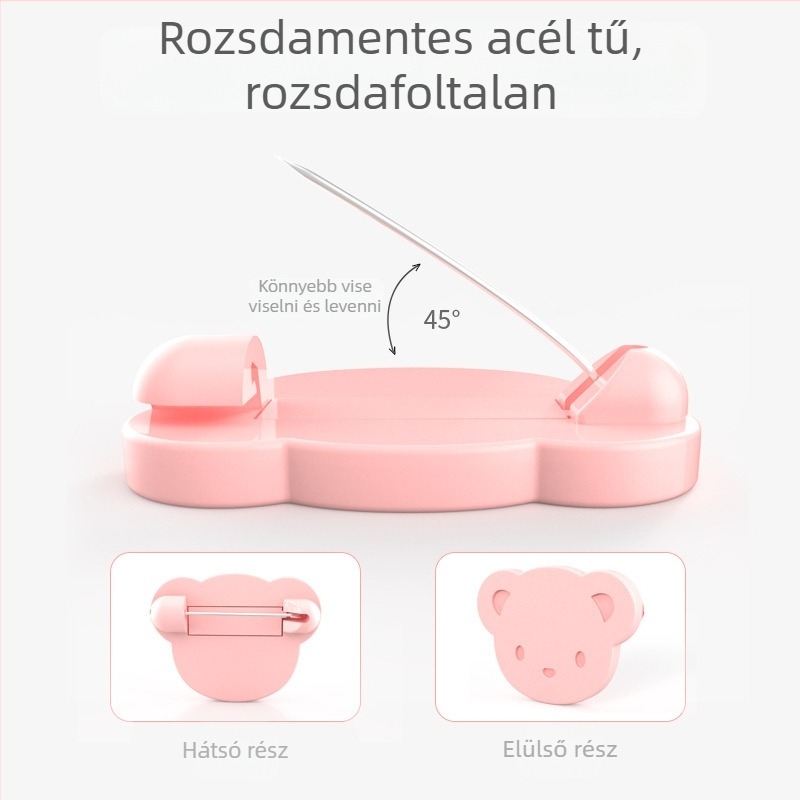 Baba biztonsági tű ruhához — műanyag, rajzfilmszerű stílus, többfunkciós, állítható, rögzített