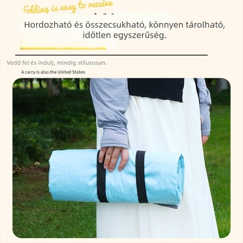 Kültéri piknik matrac, nedvességálló és megerősített kivitel, kemping és strandokra, 140×170 cm, Oxford anyag, csúszásmentes, 6–8 személynek