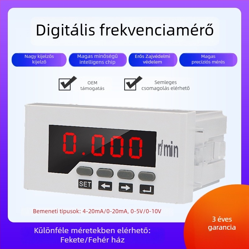 Digitális kijelzős tachométer, ZX-DA51, 0-10V bemenet, külső frekvenciamérő