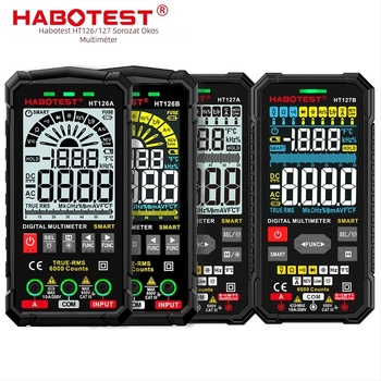 Habotest HT126A/HT127B Digitális nagy pontosságú multiméter, intelligens, égésbiztos, univerzális mérő