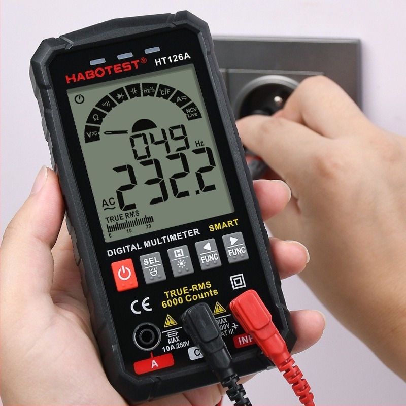 Habotest HT126A/HT127B Digitális nagy pontosságú multiméter, intelligens, égésbiztos, univerzális mérő
