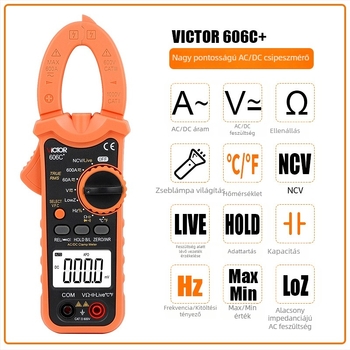 Victory VC606 AC/DC digitális csuklós árammérő