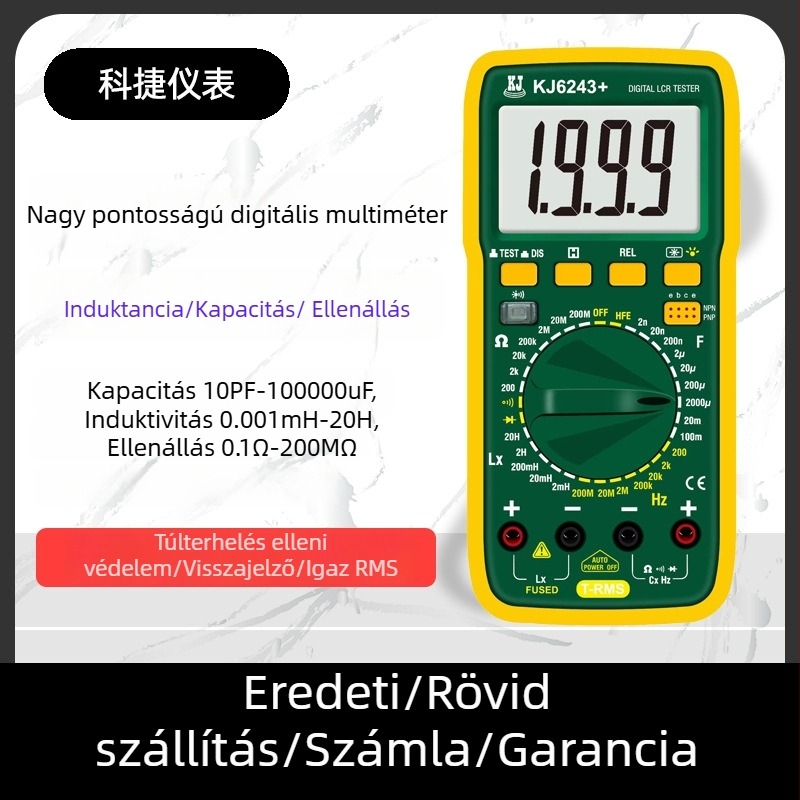 Kiemelkedő pontosságú digitális LCR-mérő kapacitás, induktivitás, ellenállás és frekvencia mérésére – teljes készlet több mint 6243 hivatalos konfigurációval