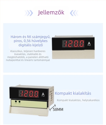 DK8A-DV20 digitális voltmeter tachométerrel és frekvenciaméterrel TOKY
