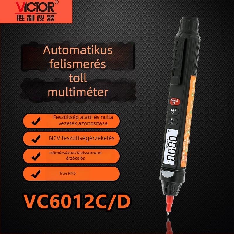 VC6012C/D toll alakú digitális multiméter, magas pontosságú integrált multiméter fázissorrend méréséhez, okos toll