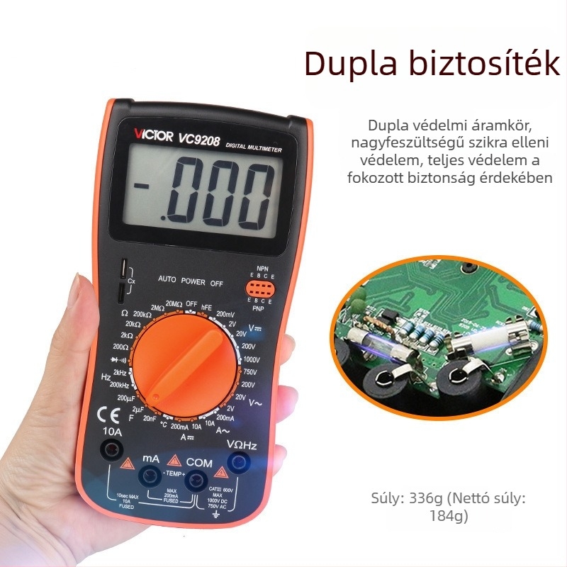 Victor VC9205/9208 – Új digitális mérőműszer hőmérséklet, kapacitás és frekvencia mérésére, digitális kijelző, univerzális multiméter