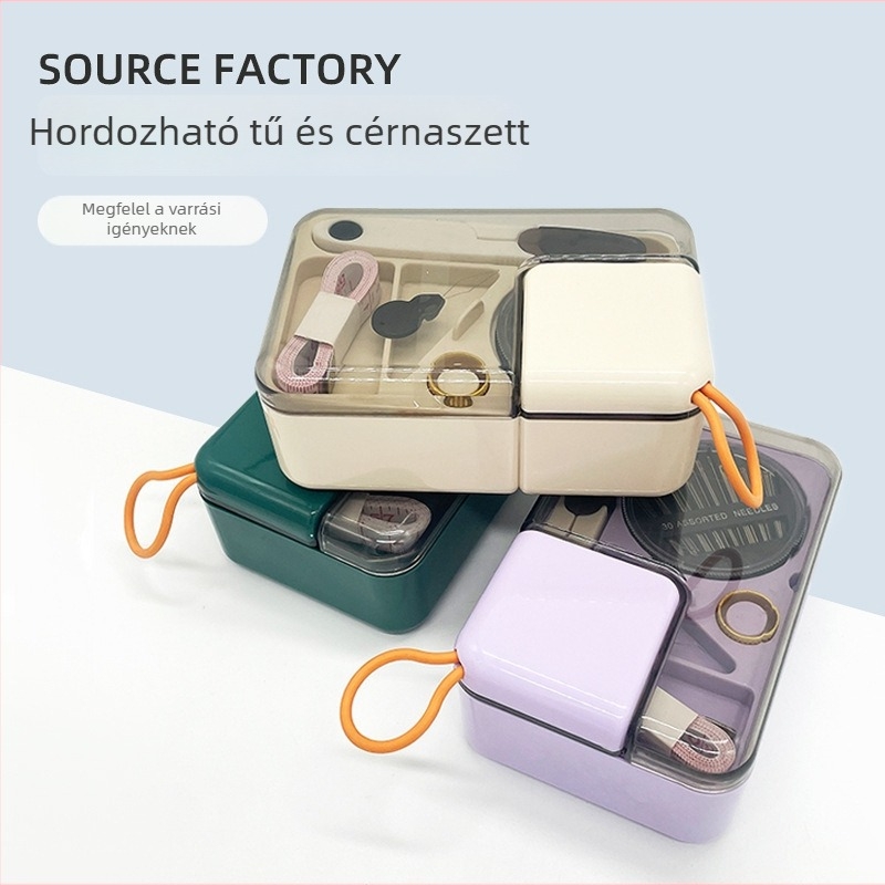 Tűdoboz készlet tűkkel és cérnás dobozzal, minimalist varrókészlet, bruttó súly 18,5 kg