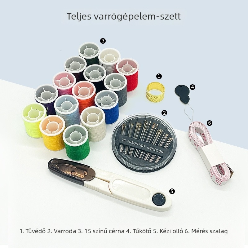Tűdoboz készlet tűkkel és cérnás dobozzal, minimalist varrókészlet, bruttó súly 18,5 kg