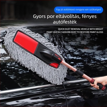Autómosó mop teleszkópos nyéllel – ABS anyag, ötvözet nyél, védi a fényezést, tartós tisztító eszköz autókhoz