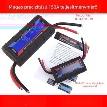 Model repülőgép feszültség- és árammérő, 150A, digitális kijelzővel és akkumulátorszint detektorral