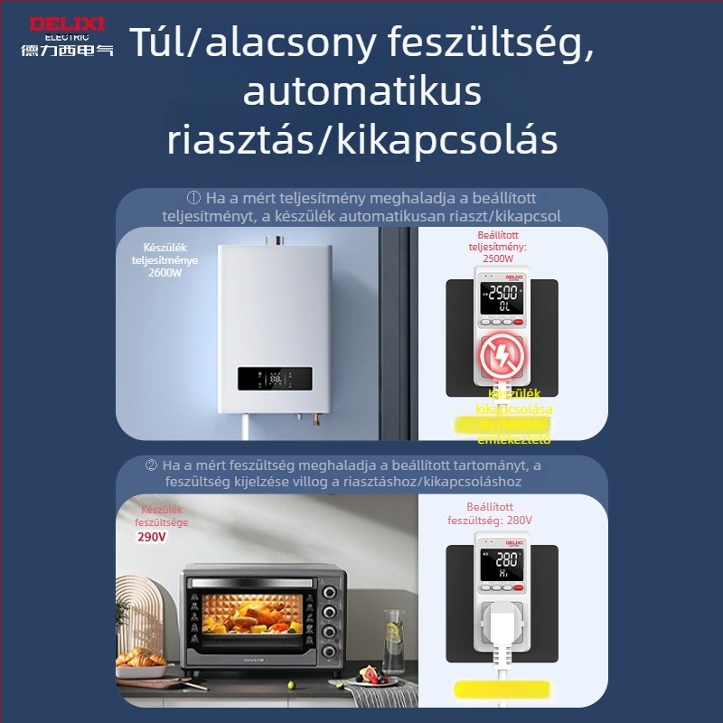 Delixi légkondicionálóhoz készült energiamérő aljzat — energiafogyasztás-monitor és teljesítményteszter