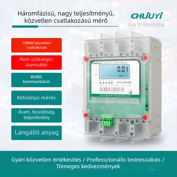 Háromfázisú, négyvezetékes, 250 A-es nagy teljesítményű mérő, RS485 kommunikációval, intelligens mérő