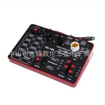 BLINKE LED teljesítmény-tesztelő hétcsatornás kijelzővel és áram–feszültség mérővel; 4/7/10 csatornás tesztdoboz