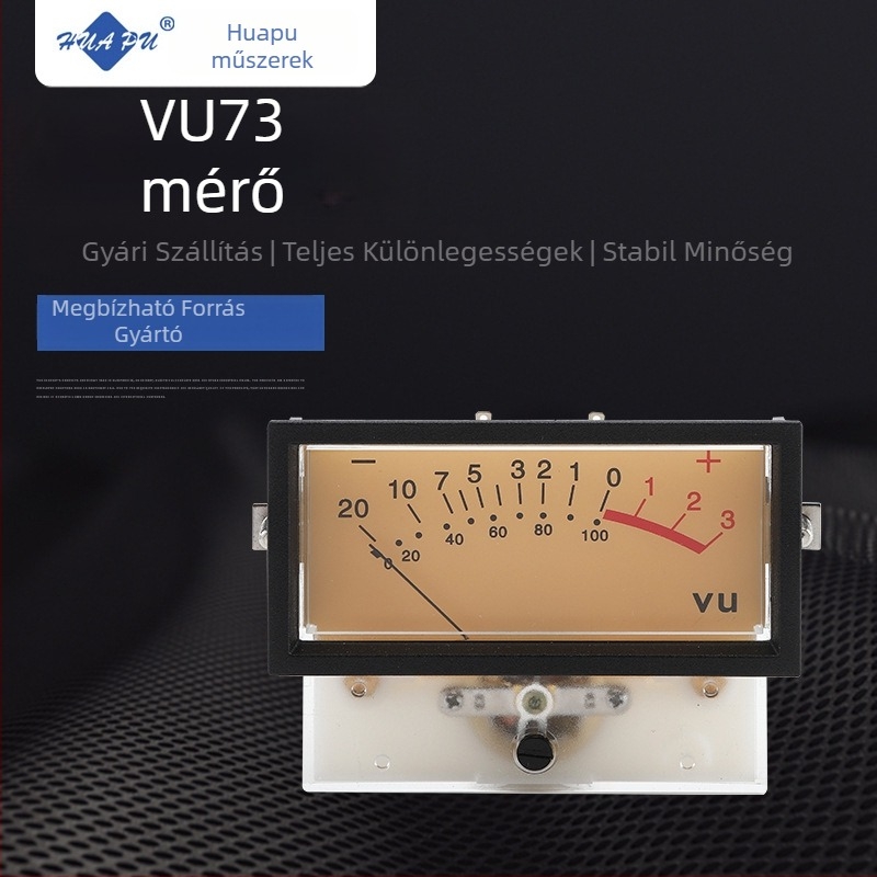 VU73 Magas pontosságú erősítőmérő, hátsó megvilágítású analóg mutatóval, mérés: teljesítmény és hangerő