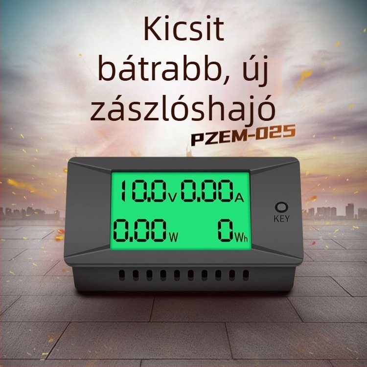 peacefair DC digitális kijelzős feszültség-árammérő, modell pzem-025, 0–300A/300V teljesítmény- és energia teszter
