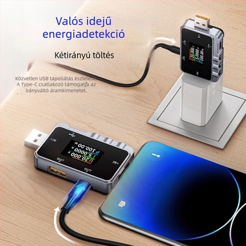 Fnac-28 USB/Type-C áramerősség- és feszültségmérő, teljesítménymérés