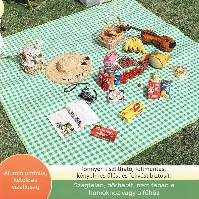 Kültéri piknik matrac, polietilen, vízálló és nedvességálló, vastagított párna, hordozható kempingezéshez