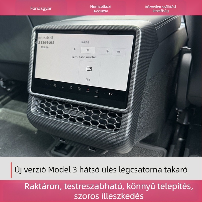 Model 3 Refresh 3 belső alkatrészek — műanyag, ragasztós középkonzol védelem