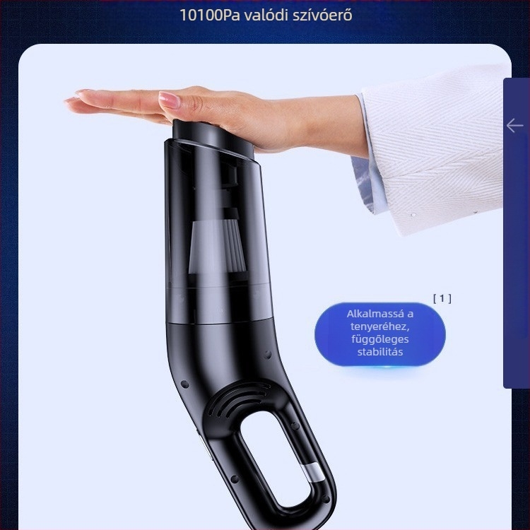 Vizes- és száraz porszívó autóhoz és otthonhoz vízabszorpcióval, 120W, szívóerő 9000, 62000 rpm, töltéses üzemmód