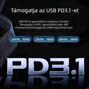 K2 teljesítménymérő teszter USB volt- és ampermérővel, PD3.1 gyors töltési protokoll automatikus észleléssel.