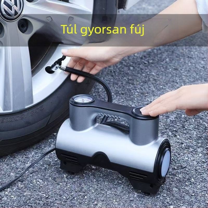 Autó gumiabroncs töltőpumpa manométerrel, digitális kijelzővel, nagy teljesítményű, vezeték nélküli autós pumpa