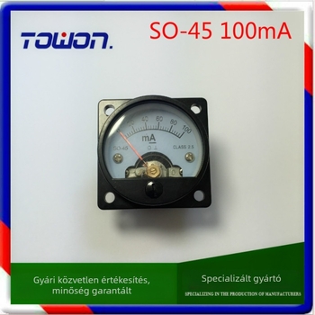 SO-45 DC ampermérő, 100–200 mA, csőerősítőház