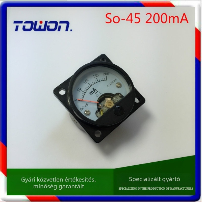 SO-45 DC ampermérő, 100–200 mA, csőerősítőház
