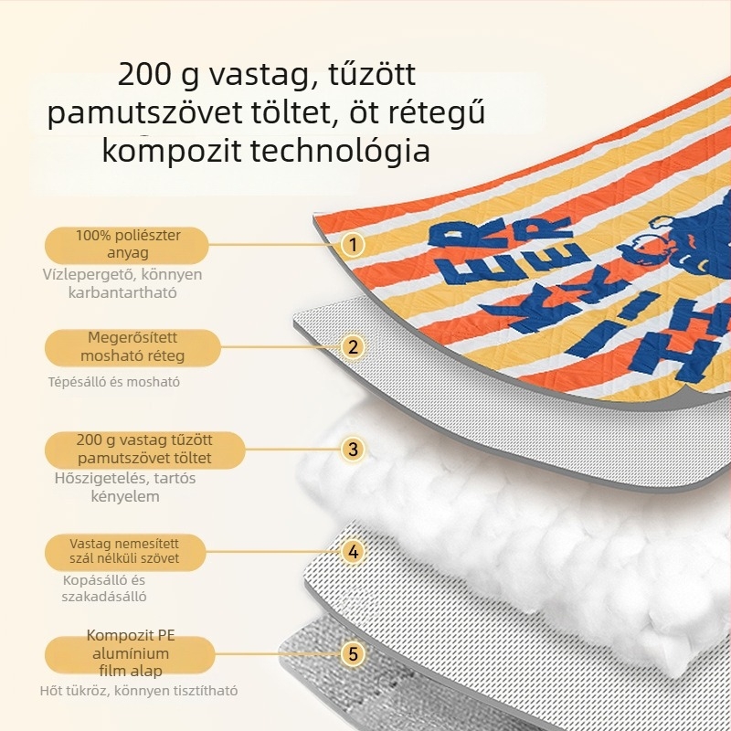 Ultrahangos nedvességálló piknik matrac, pongee anyag, 100% poliészter, 2 mm vastagság, súly 940–1400 g, 3–6 személynek