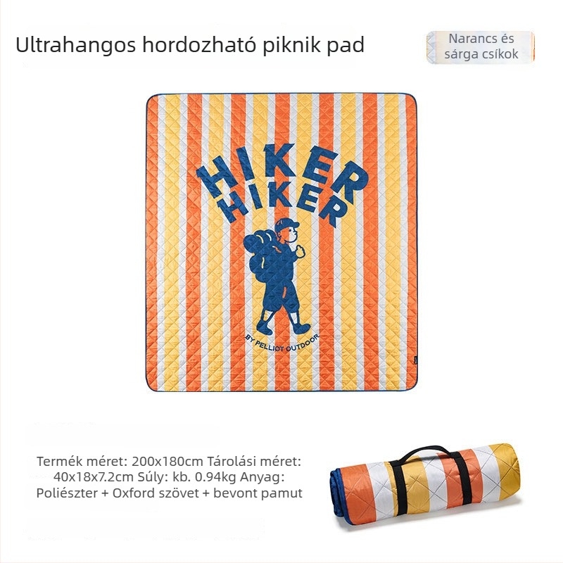 Ultrahangos nedvességálló piknik matrac, pongee anyag, 100% poliészter, 2 mm vastagság, súly 940–1400 g, 3–6 személynek