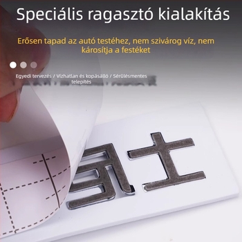 Autó belső dekorációs matrica, 3D anyagú, hátsó embléma díszítő rész, kreatív szöveg