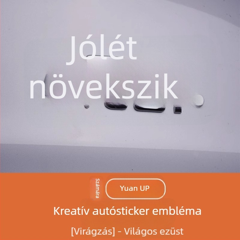 Autó belső dekorációs matrica, 3D anyagú, hátsó embléma díszítő rész, kreatív szöveg