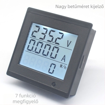 AC energia-mérő 220V, 20A – Digitális kijelző, feszültség, áram, teljesítmény, energia és idő