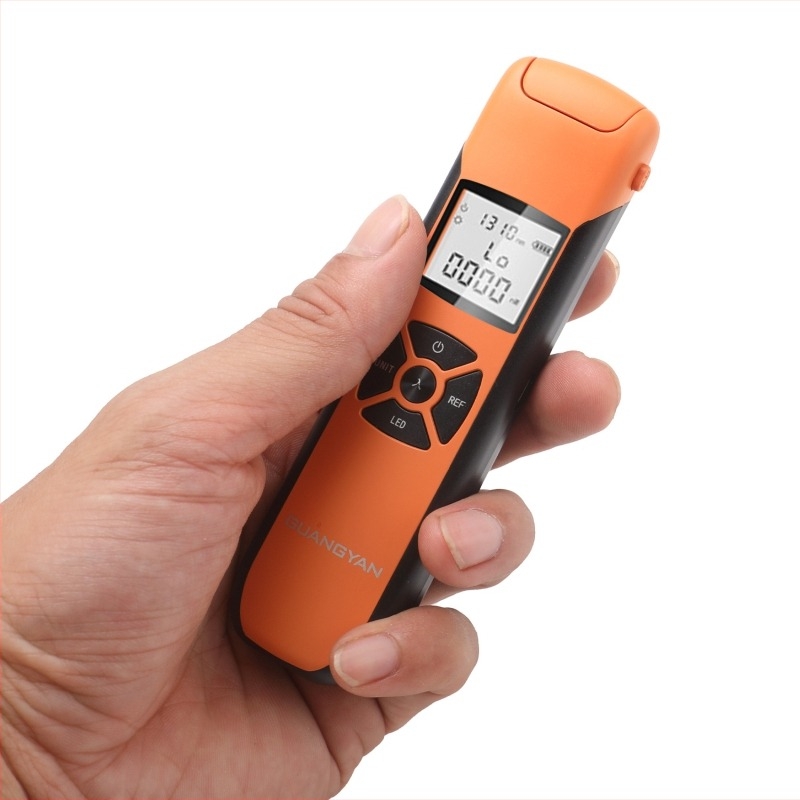 Mini optikai teljesítménymérő magas precíziójú optikai szál elnyelés-tesztjével, akkumulátorral működtetett, modellek G1000/G1010/G1050