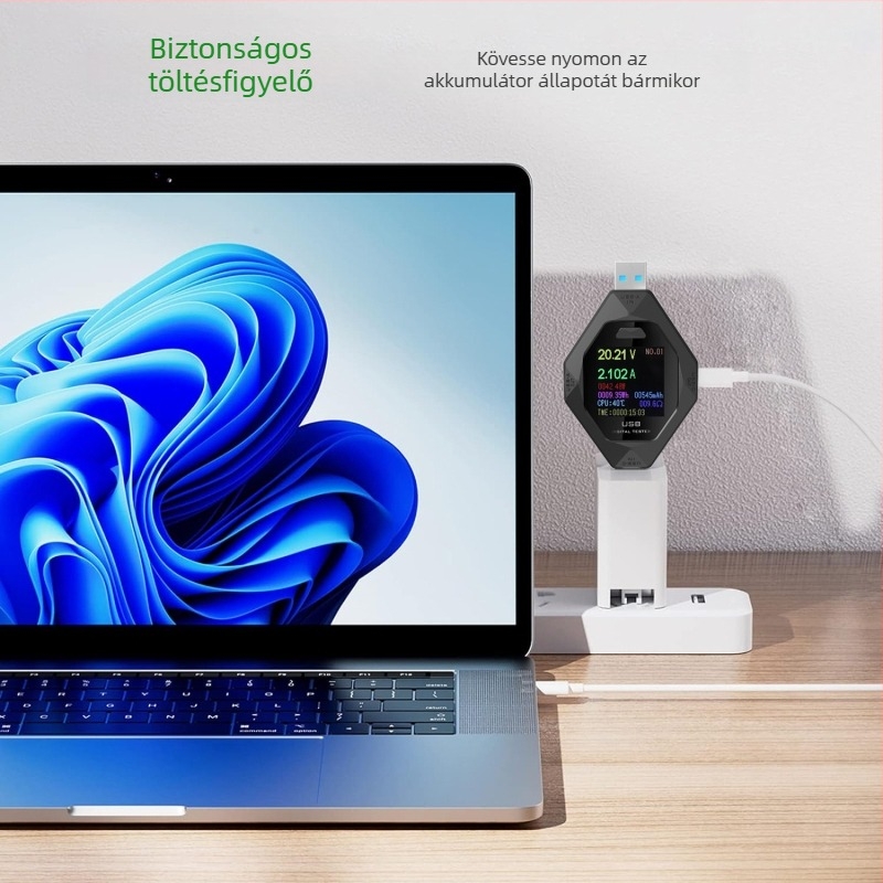 Type-C PD USB-tesztelő, DC digitális voltmérő, ampermérő és teljesítménymérő
