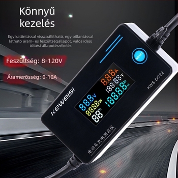 Keweisi DC digitális feszültség- és árammérő színes kijelzővel, teljesítményteszter 0-200V 0-100A