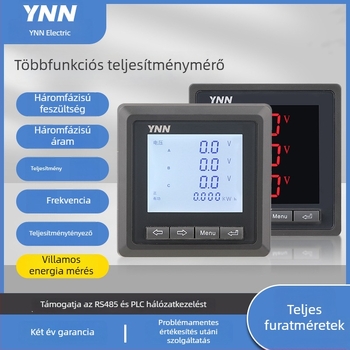 TK200S többfunkciós teljesítménymérő: áram, feszültség, teljesítmény és frekvencia; intelligens kétirányú energia-mérés RS-485 kommunikációval