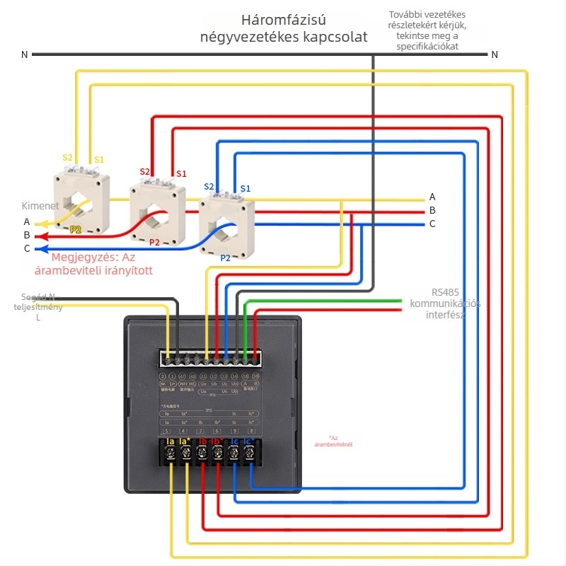 AC energiamérő XE7, 220V, 5A, méri az áramot, a feszültséget, a teljesítményt és az energiát