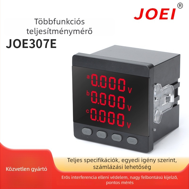 JOE307E Többfunkciós teljesítménymérő, RS-485 kommunikáció, digitális kijelző, egyfázisú és háromfázisú mérés