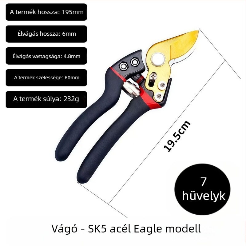 SK5 magas széntartalmú acél metszőolló vastag ágakhoz, kerthez és gyümölcsfákhoz, erős professzionális metsző eszköz