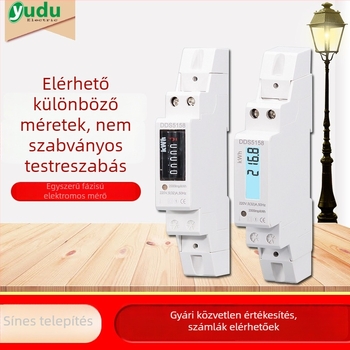 DIN-sínre szerelhető 220V-os egyfázisú digitális LCD mérőóra