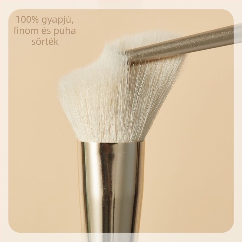 Sminkkontúr ecset nylon és gyapjú sörtékkel, hosszú műanyag nyéllel, táska jár hozzá, Luxury márka