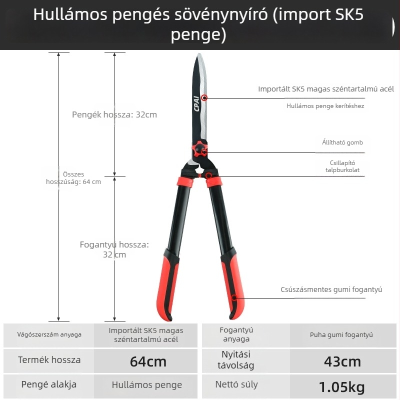 CPAI kertészeti olló – fűnyírásra, sövényre és ágak vágására