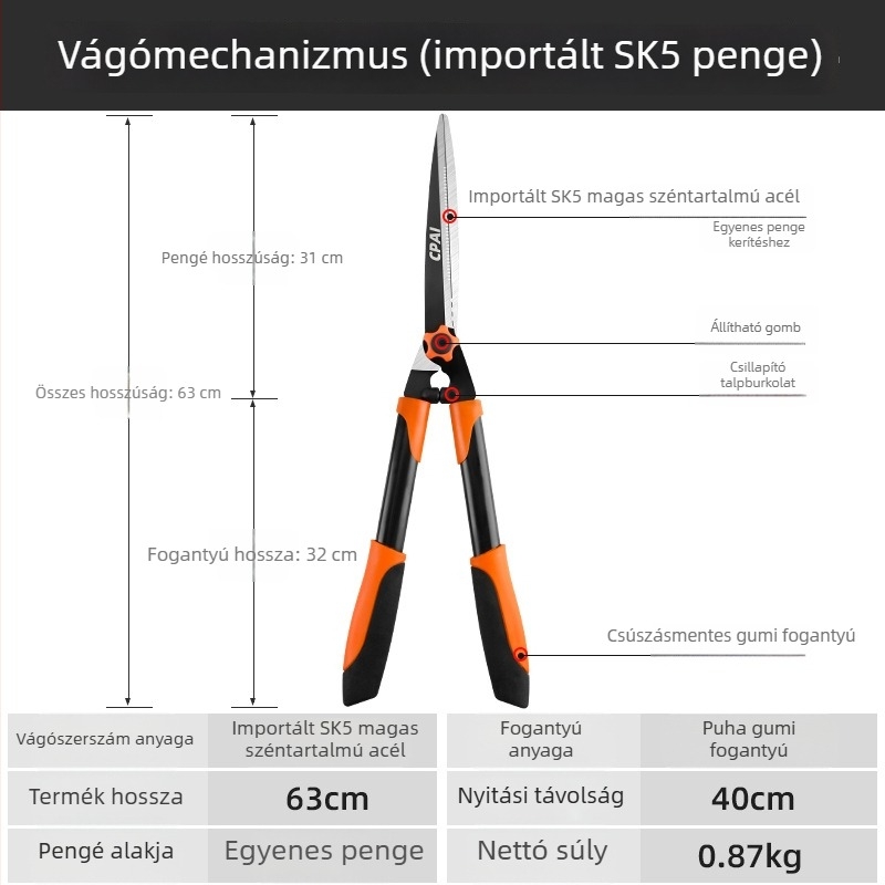 CPAI kertészeti olló – fűnyírásra, sövényre és ágak vágására