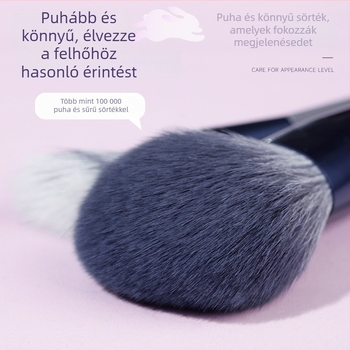 Sminkecsetek készlet, 10 darab, mesterséges rostú ecsetek, műanyag nyéllel, hosszú nyél