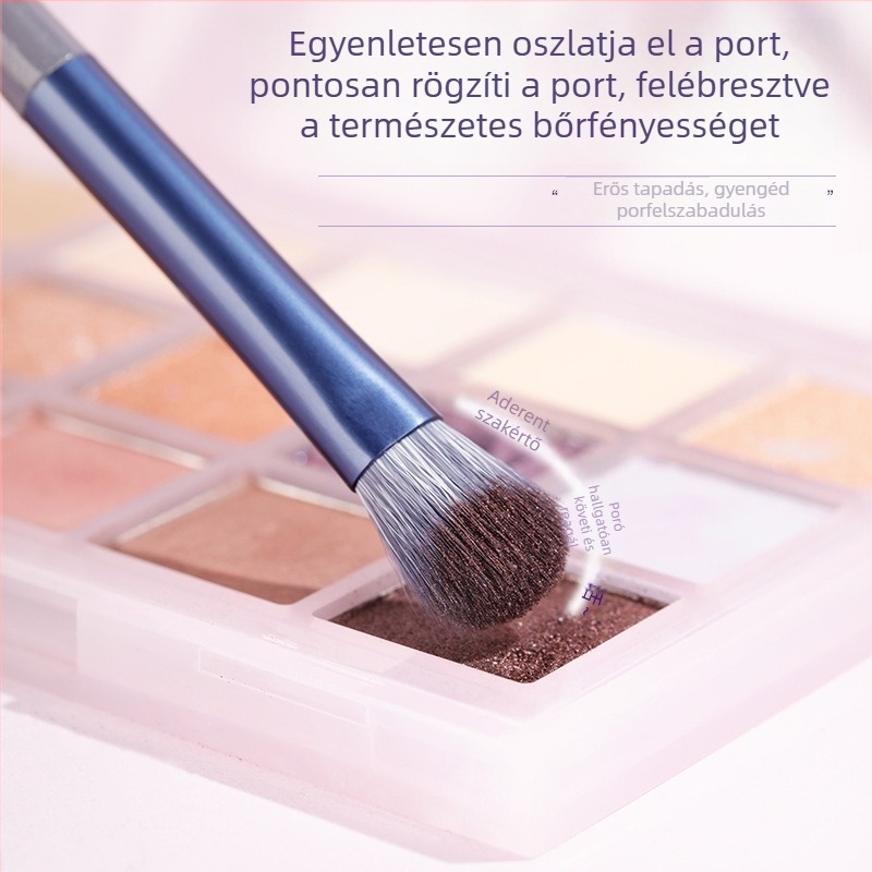 Sminkecsetek készlet, 10 darab, mesterséges rostú ecsetek, műanyag nyéllel, hosszú nyél