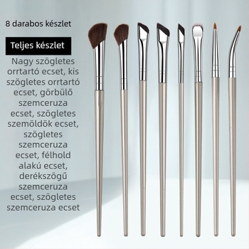 Ancaina nyolcrészes szemsmink ecsetkészlet, szintetikus sörtékkel, műanyag nyéllel, teljes hossz 145 mm, sörték hossza 5 mm