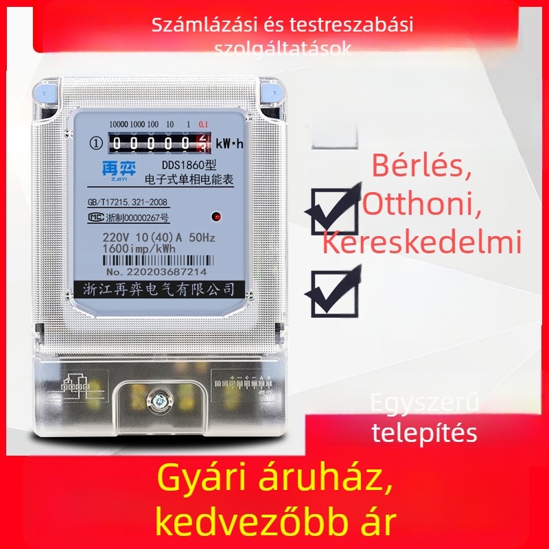 Otthoni 220V-os energiamérő, magas pontosságú intelligens mérő