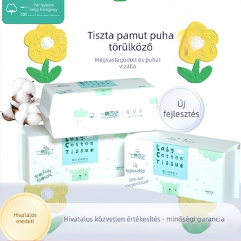 Egyszer használatos arcmosó pamut kendő - 100% pamut, 1 réteg, nedves és száraz tisztítás, 60 darabos csomag, gyermekeknek és felnőtteknek