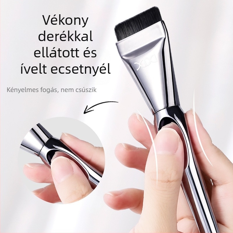 Alapozó ecset — ultra vékony sík fej, szintetikus szálak, fa nyél, hosszú nyél